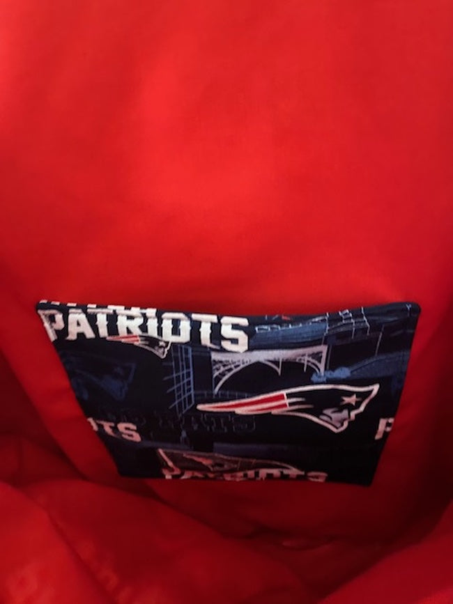 Handmade Lined Large Size New England Patriots Tote Bag