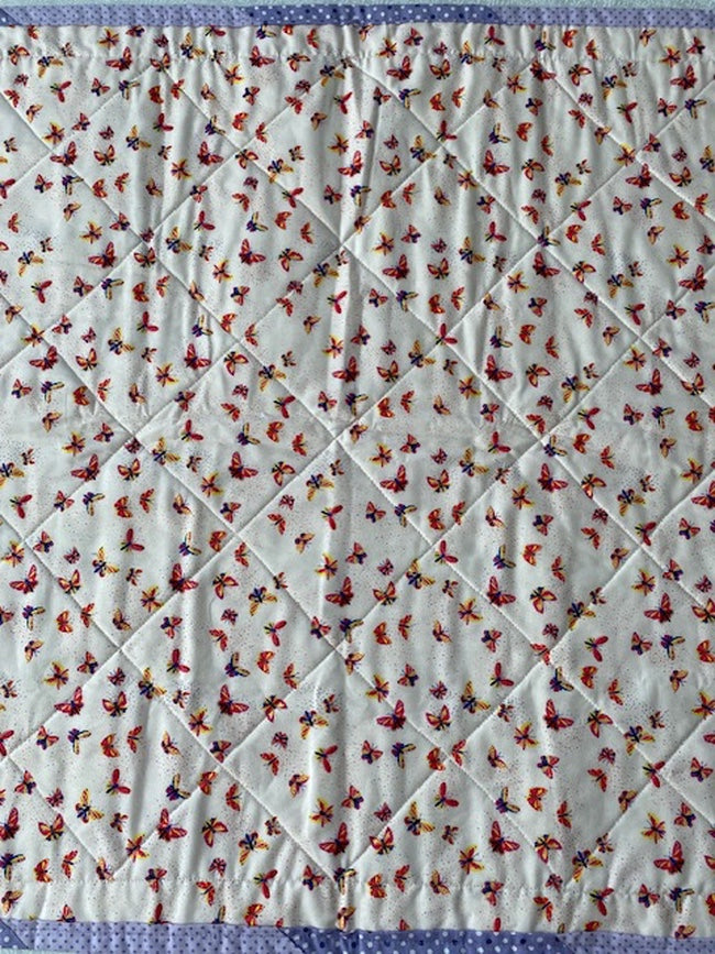 Handmade Baby Butterfly and Polka Dots Quilt