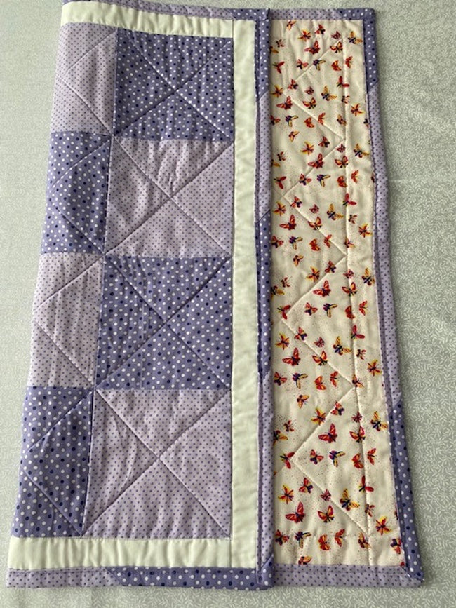 Handmade Baby Butterfly and Polka Dots Quilt