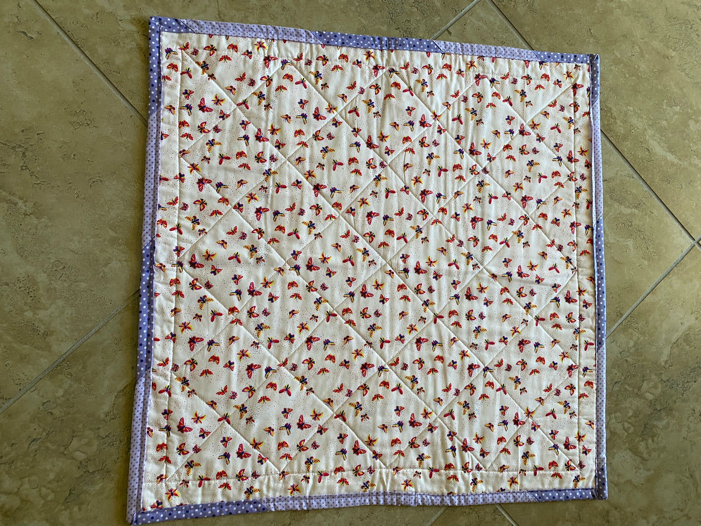 Handmade Baby Butterfly and Polka Dots Quilt