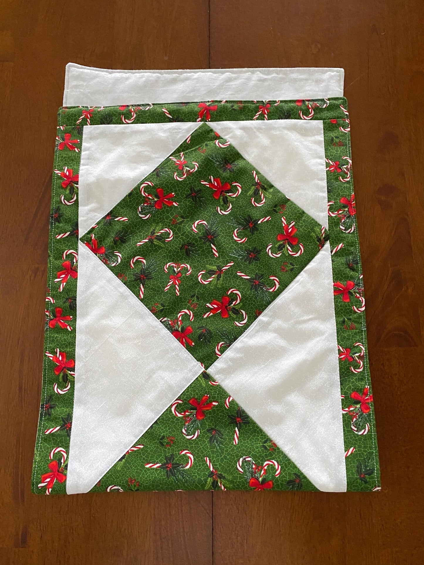 Handmade XMAS Holiday Table Runner Candy Canes and Bows