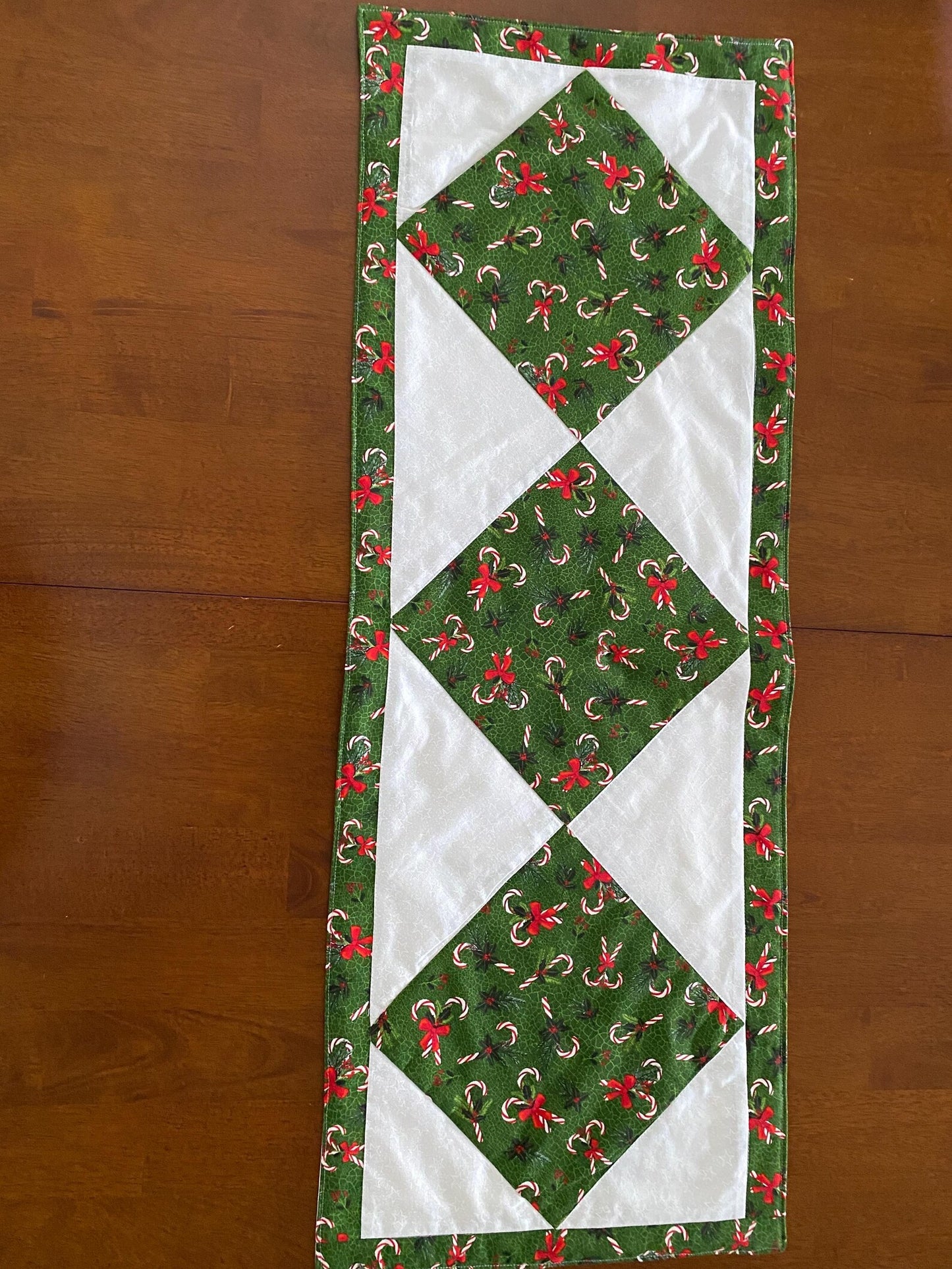 Handmade XMAS Holiday Table Runner Candy Canes and Bows