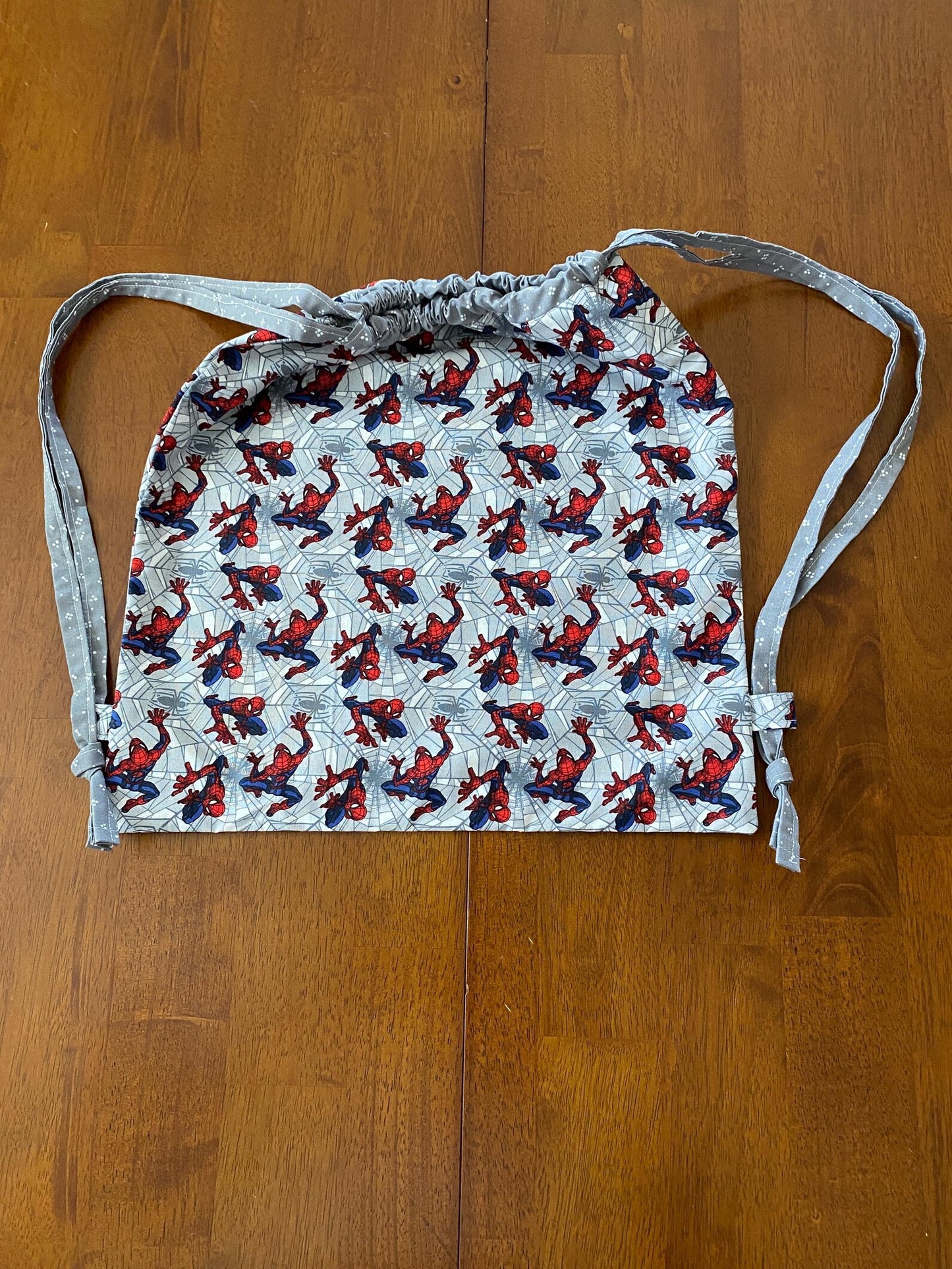 Handmade Child Spiderman Backpack With Draw Straps