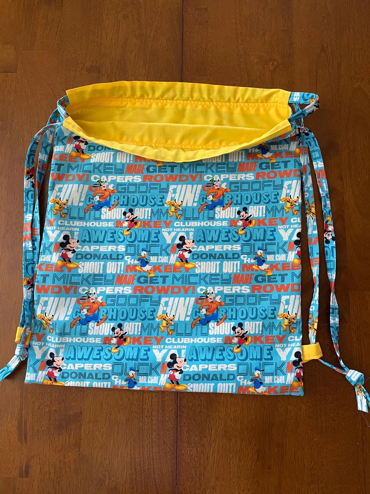 Handmade Child Mickey & Friends Backpack With Draw Straps