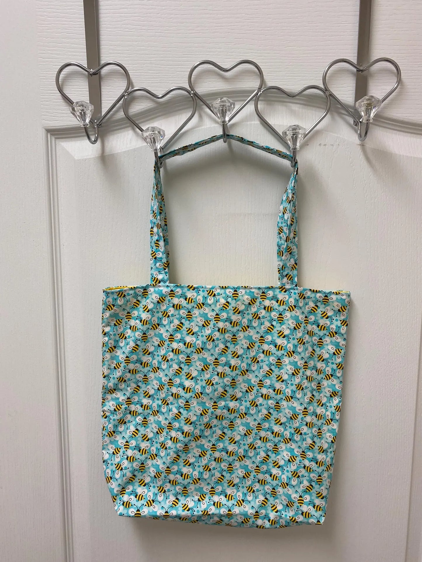Handmade Reversible Large Tote Bag with Bumble Bees