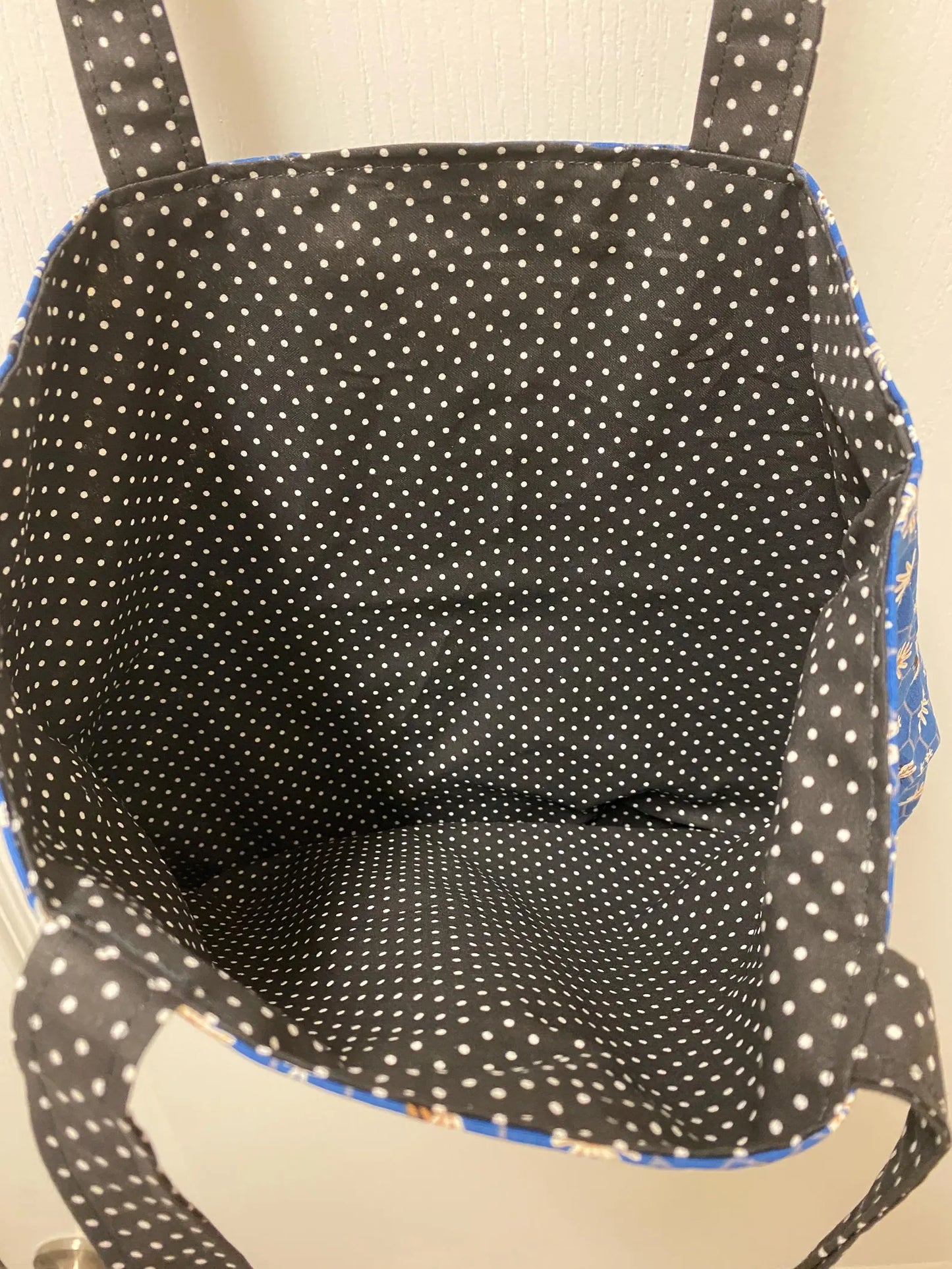 Handmade Reversible Large Tote Bag with Daisy Print