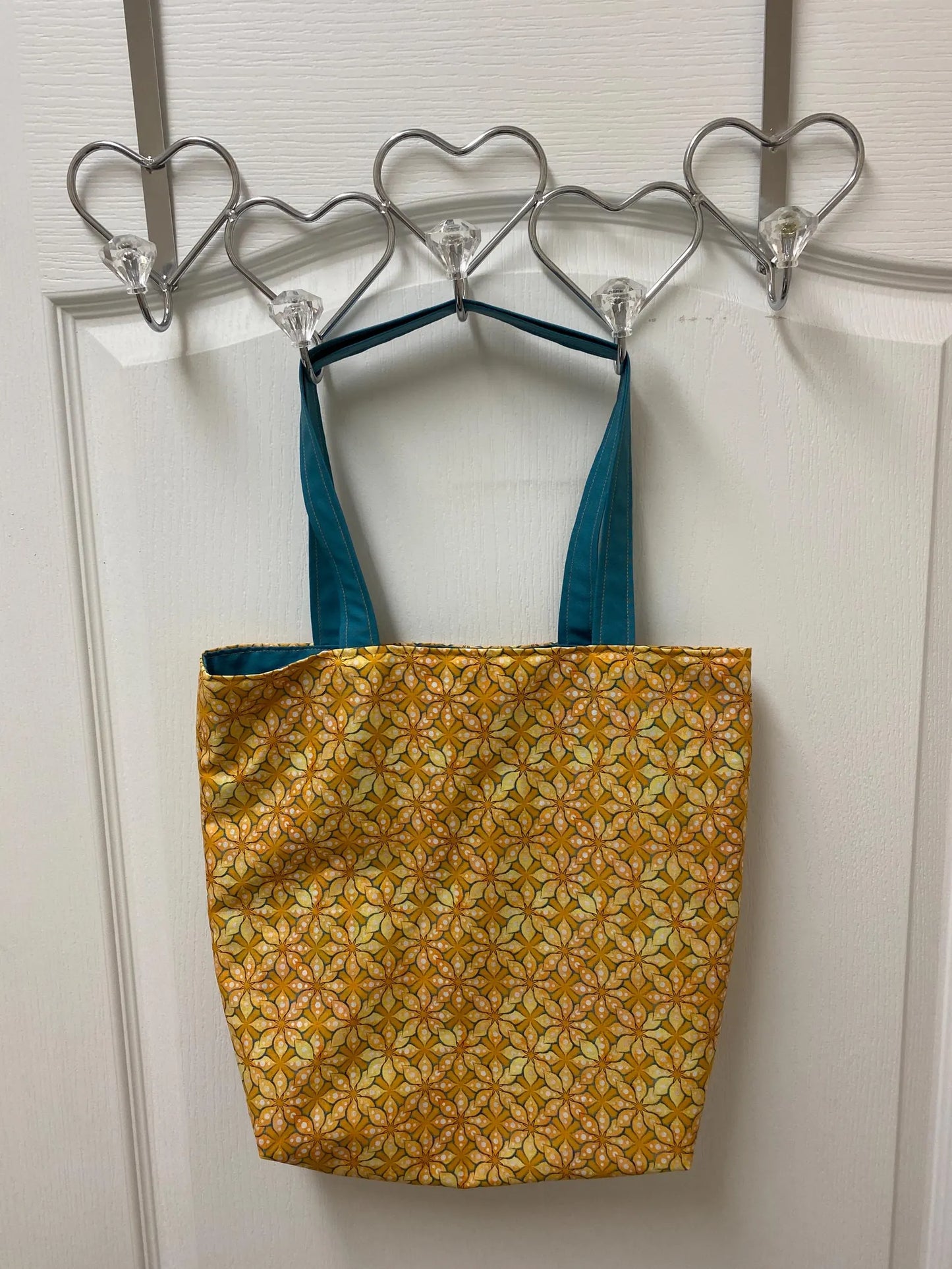 Handmade Reversible Large Tote Bag with Flowers