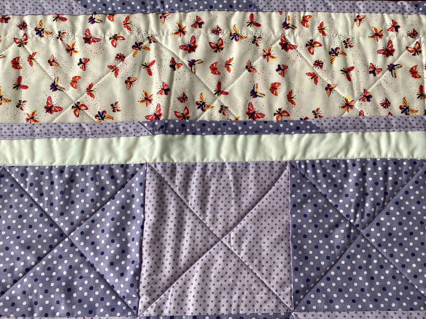 Handmade Baby Butterfly and Polka Dots Quilt