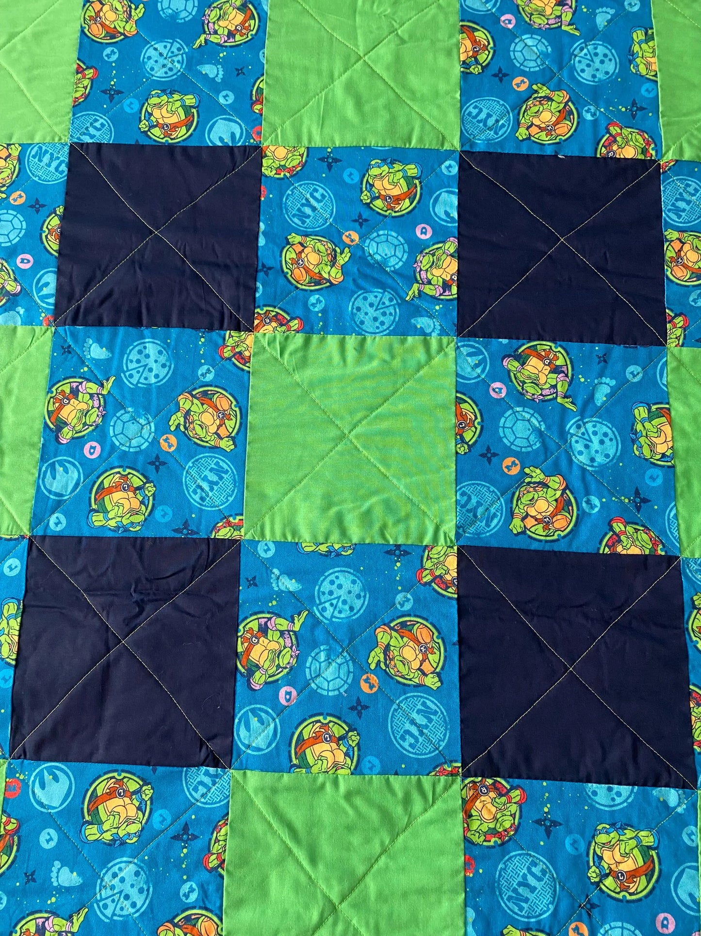 Handmade Toddler Ninja Turtles Quilt