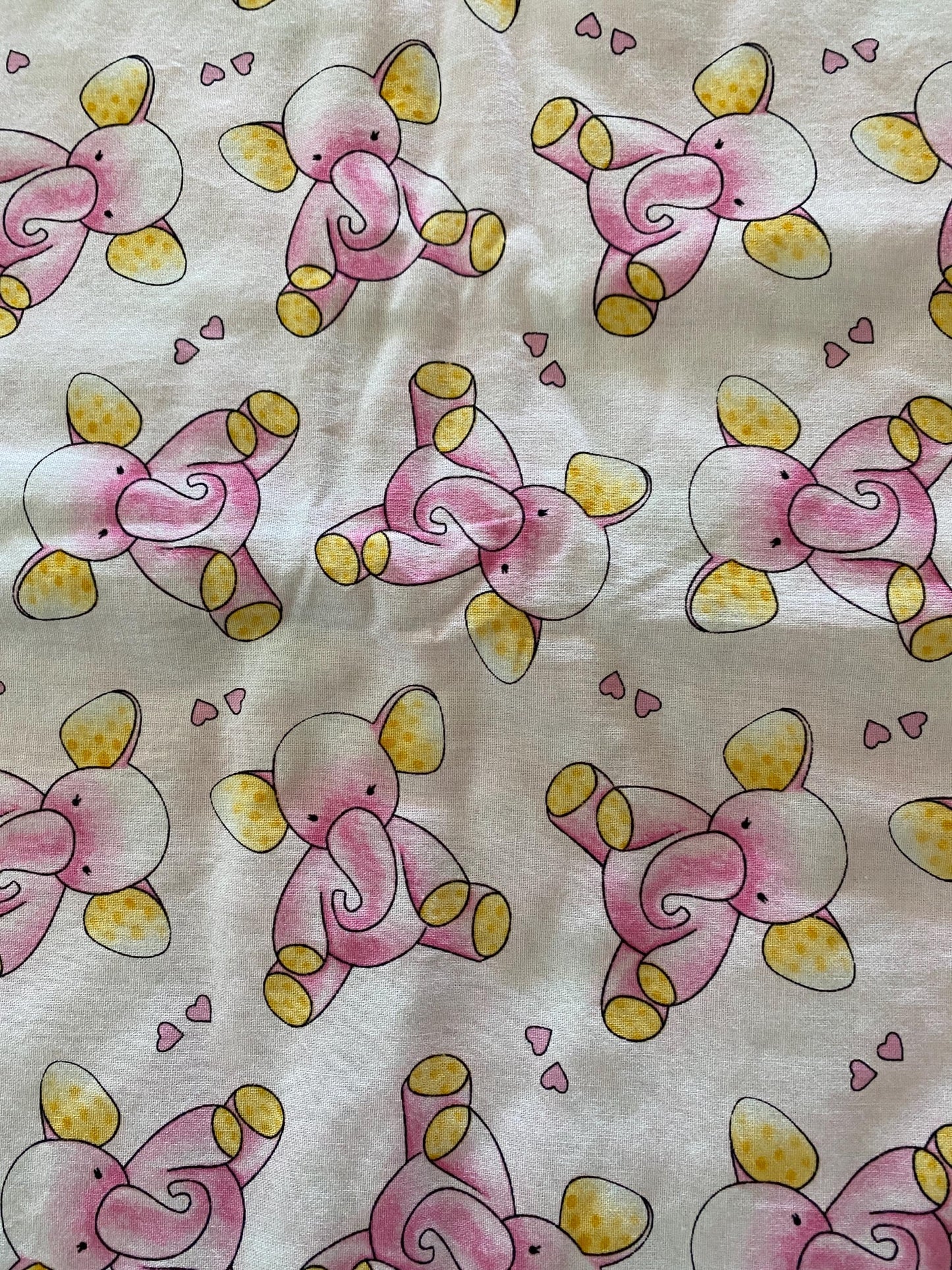 Handmade Baby Doll Quilted Blanket with Colorful Baby Elephants