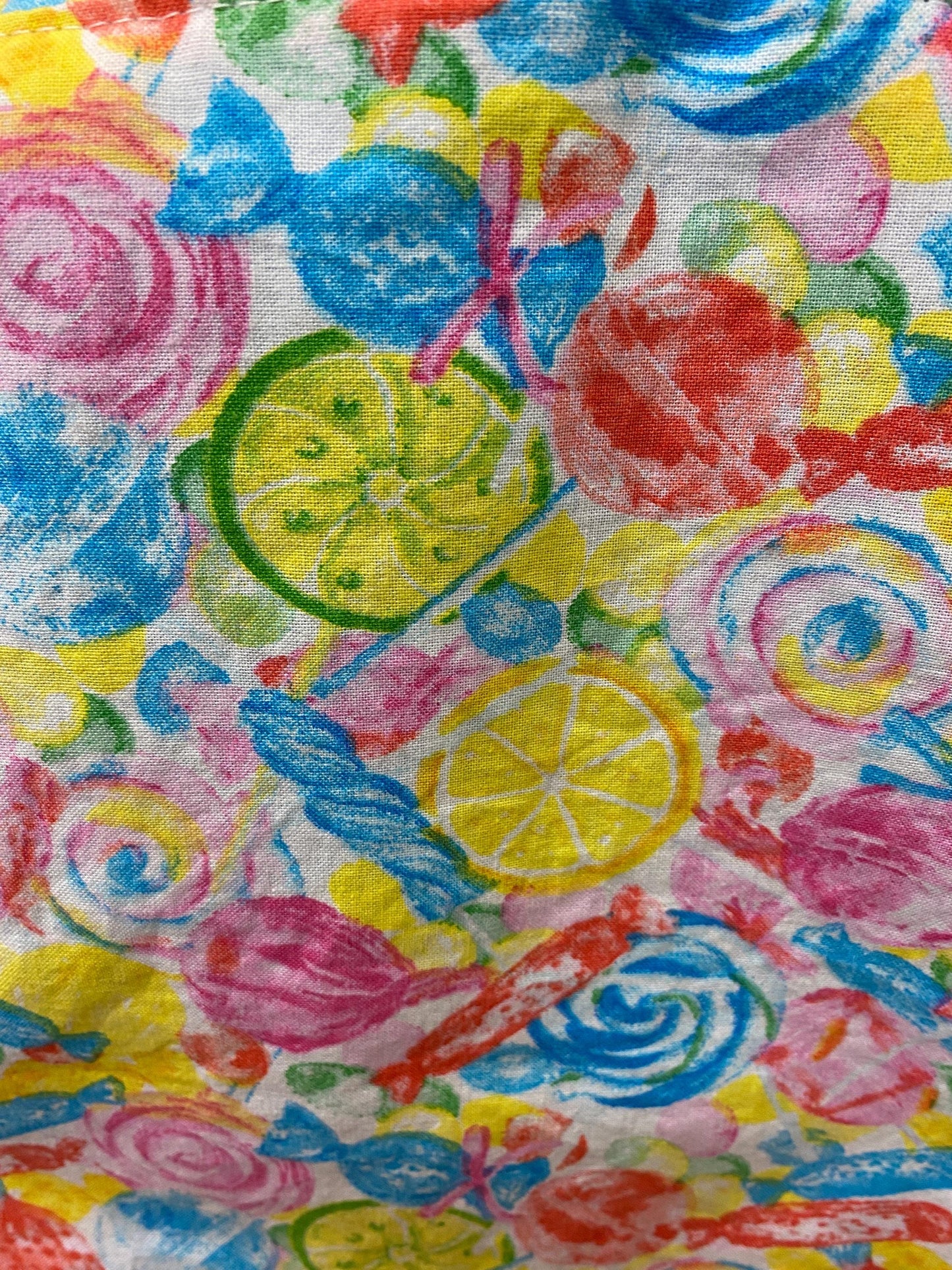 Handmade Lined Child Colorful Candy Reversible Tote Bag Blue Lining
