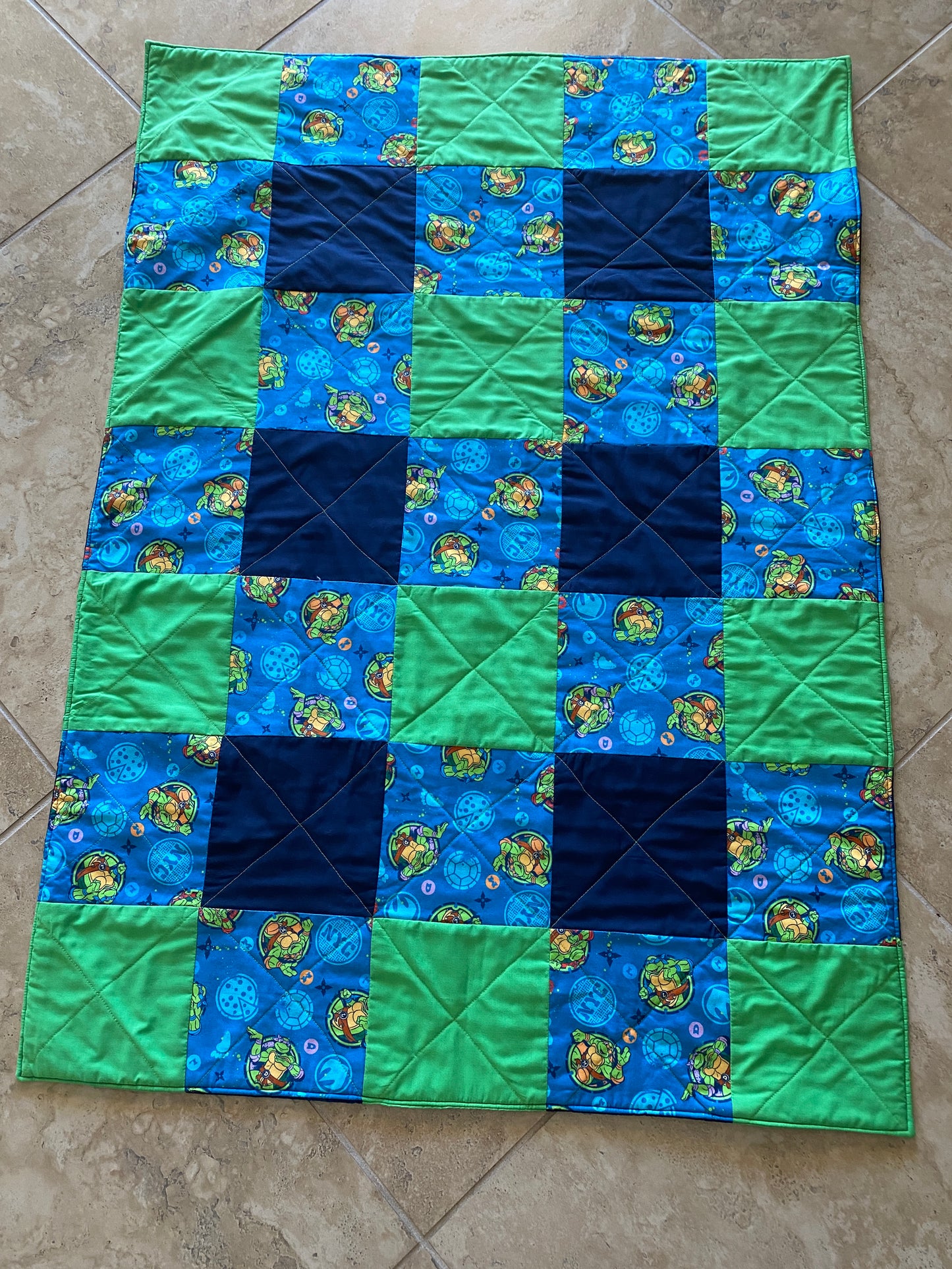 Handmade Toddler Ninja Turtles Quilt