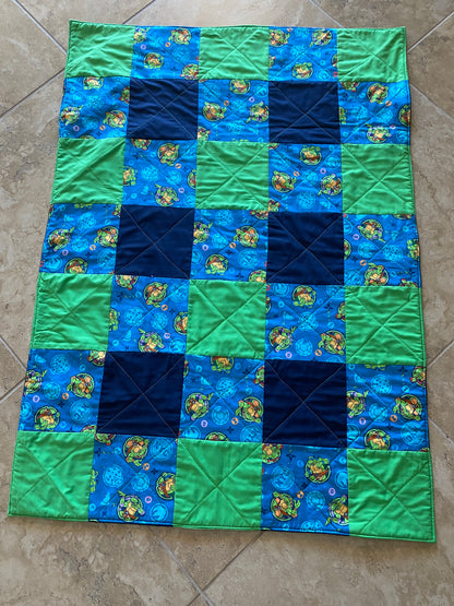 Handmade Toddler Ninja Turtles Quilt