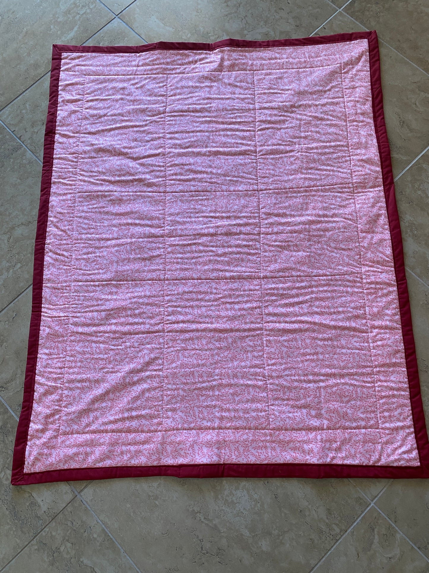 Pink Flowers and Butterfly's Lap Quilt