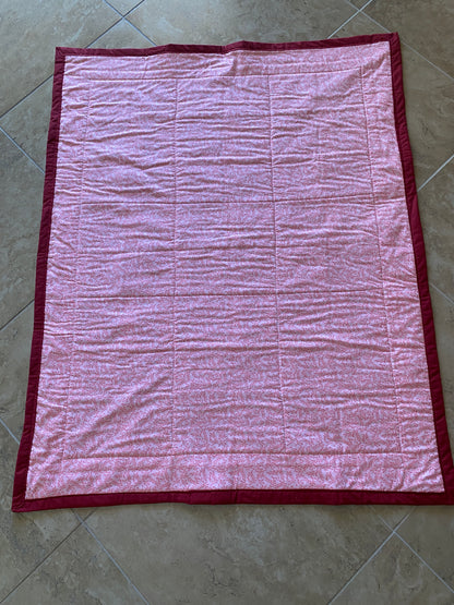 Pink Flowers and Butterfly's Lap Quilt