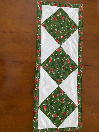 Handmade XMAS Holiday Table Runner Candy Canes and Bows