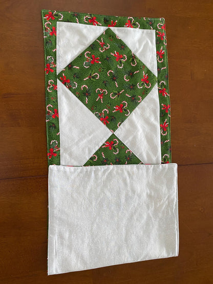 Handmade XMAS Holiday Table Runner Candy Canes and Bows