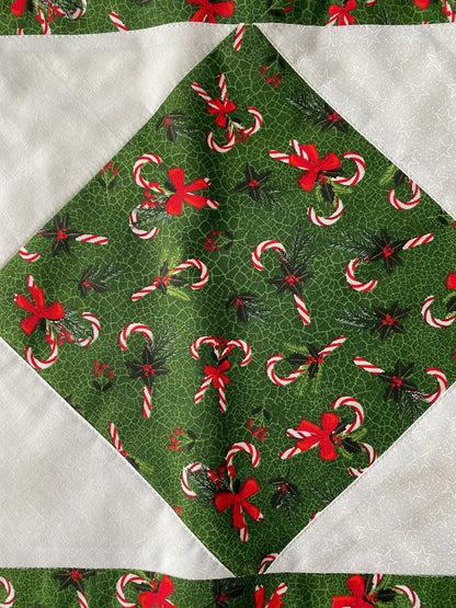 Handmade XMAS Holiday Table Runner Candy Canes and Bows