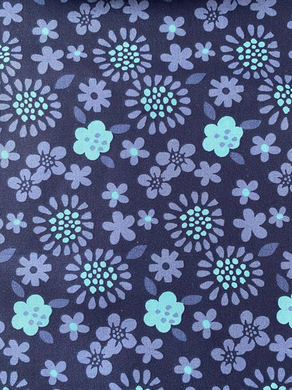 Handmade Child Purple Flowers Backpack With Draw Straps