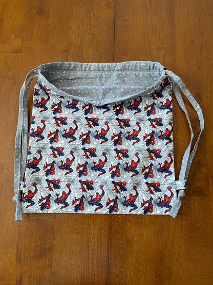 Handmade Child Spiderman Backpack With Draw Straps