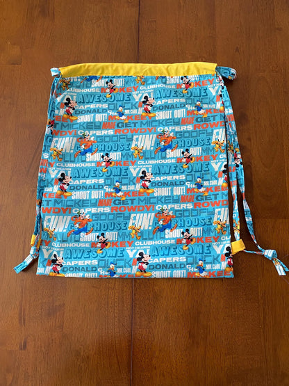 Handmade Child Mickey & Friends Backpack With Draw Straps