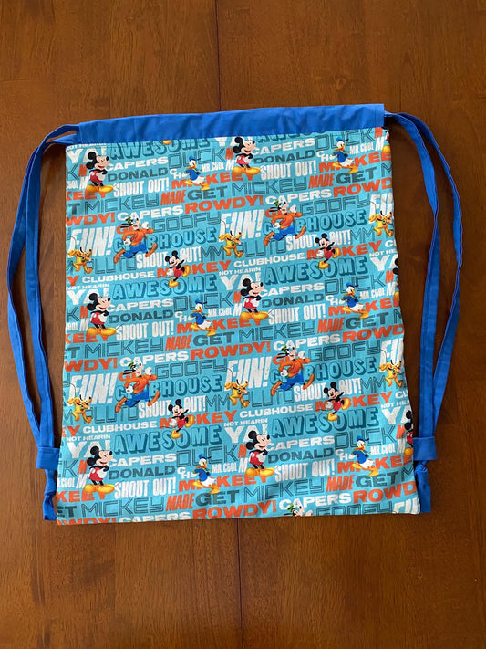 Handmade Child Mickey & Friends Backpack With Draw Straps
