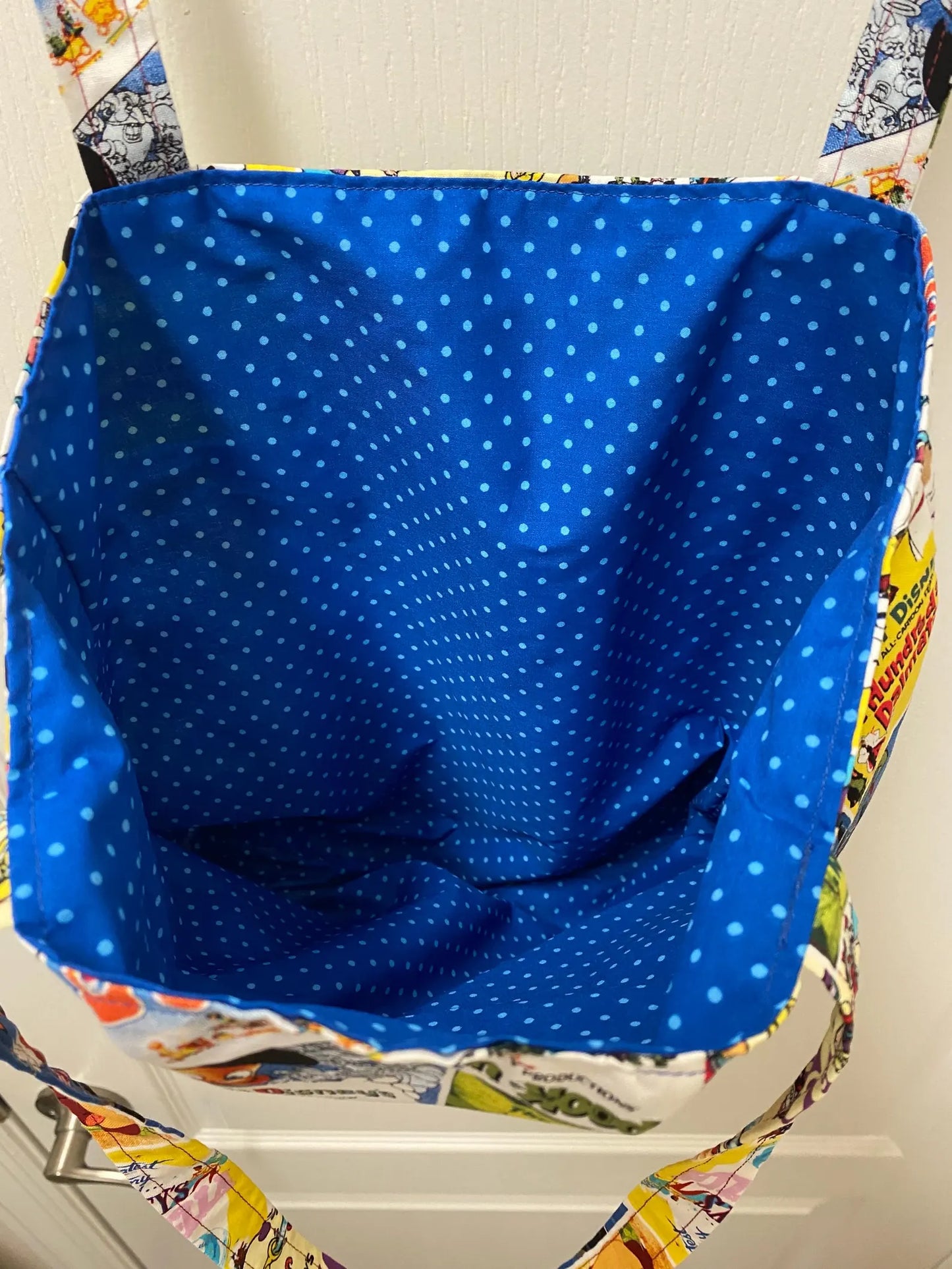 Handmade Reversible Large Tote Bag with Disney Movies