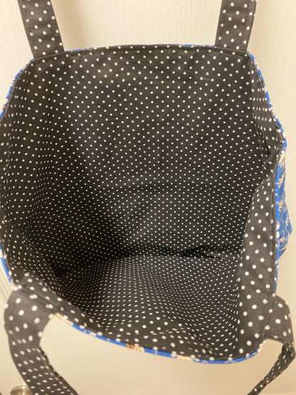 Handmade Reversible Large Tote Bag with Daisy Print
