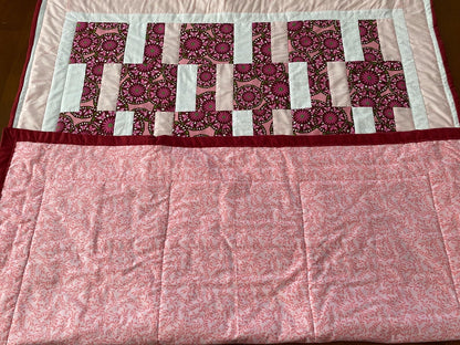 Pink Flowers and Butterfly's Lap Quilt
