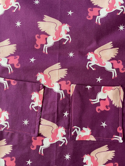 Reversible Child Apron with Pockets Featuring Pegasus