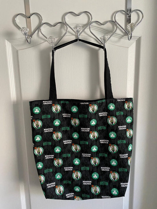 Handmade Lined Large Size Boston Celtics Tote Bag