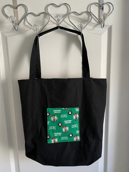 Handmade Lined Large Size Boston Celtics Tote Bag