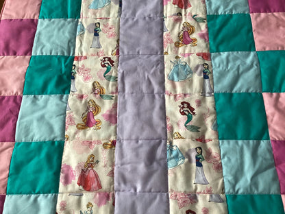 Handmade Toddler Girl Princess and Belle Quilt