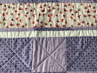 Handmade Baby Butterfly and Polka Dots Quilt