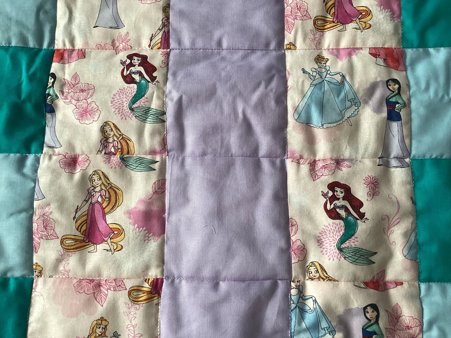 Handmade Toddler Girl Princess and Belle Quilt