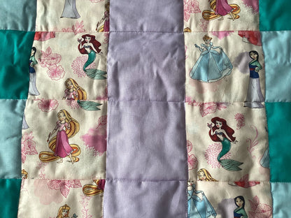 Handmade Toddler Girl Princess and Belle Quilt