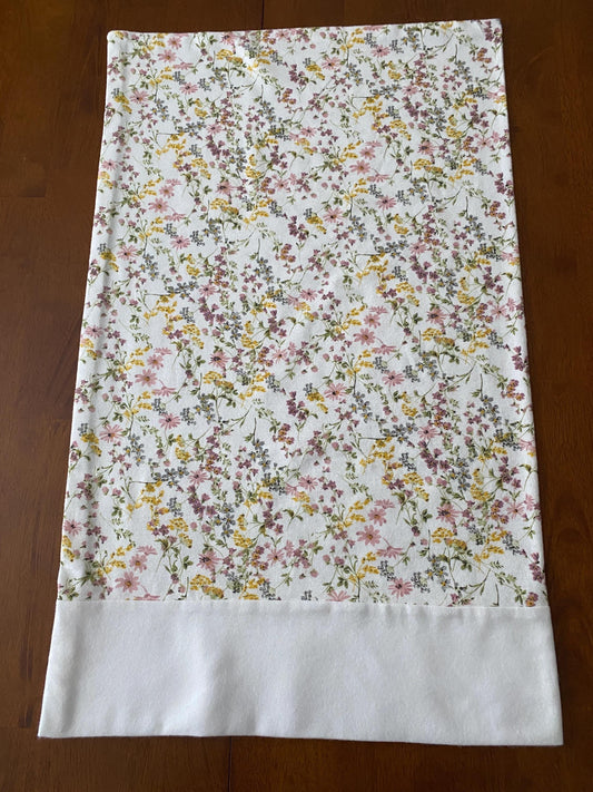 Handmade Standard/Queen Size Flannel Pillowcase Vintage Floral