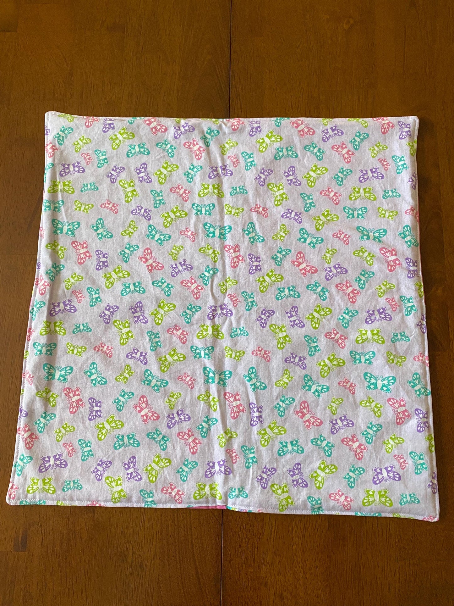 Handmade Baby Doll Quilted Blanket with Unicorns and Rainbows