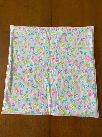 Handmade Baby Doll Quilted Blanket with Unicorns and Rainbows