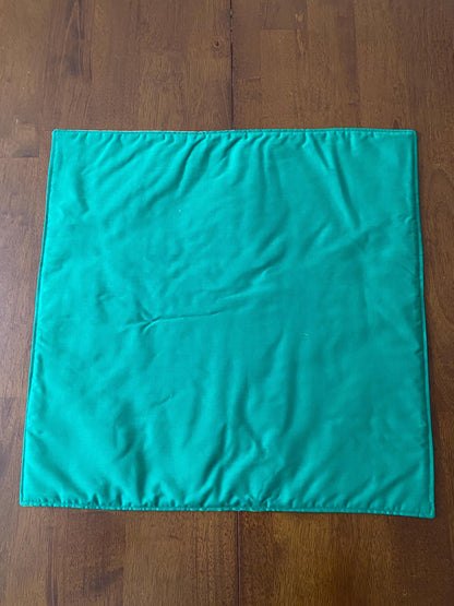 Handmade Baby Doll Quilted Blanket with Polka Dots and Flower Blocks Green