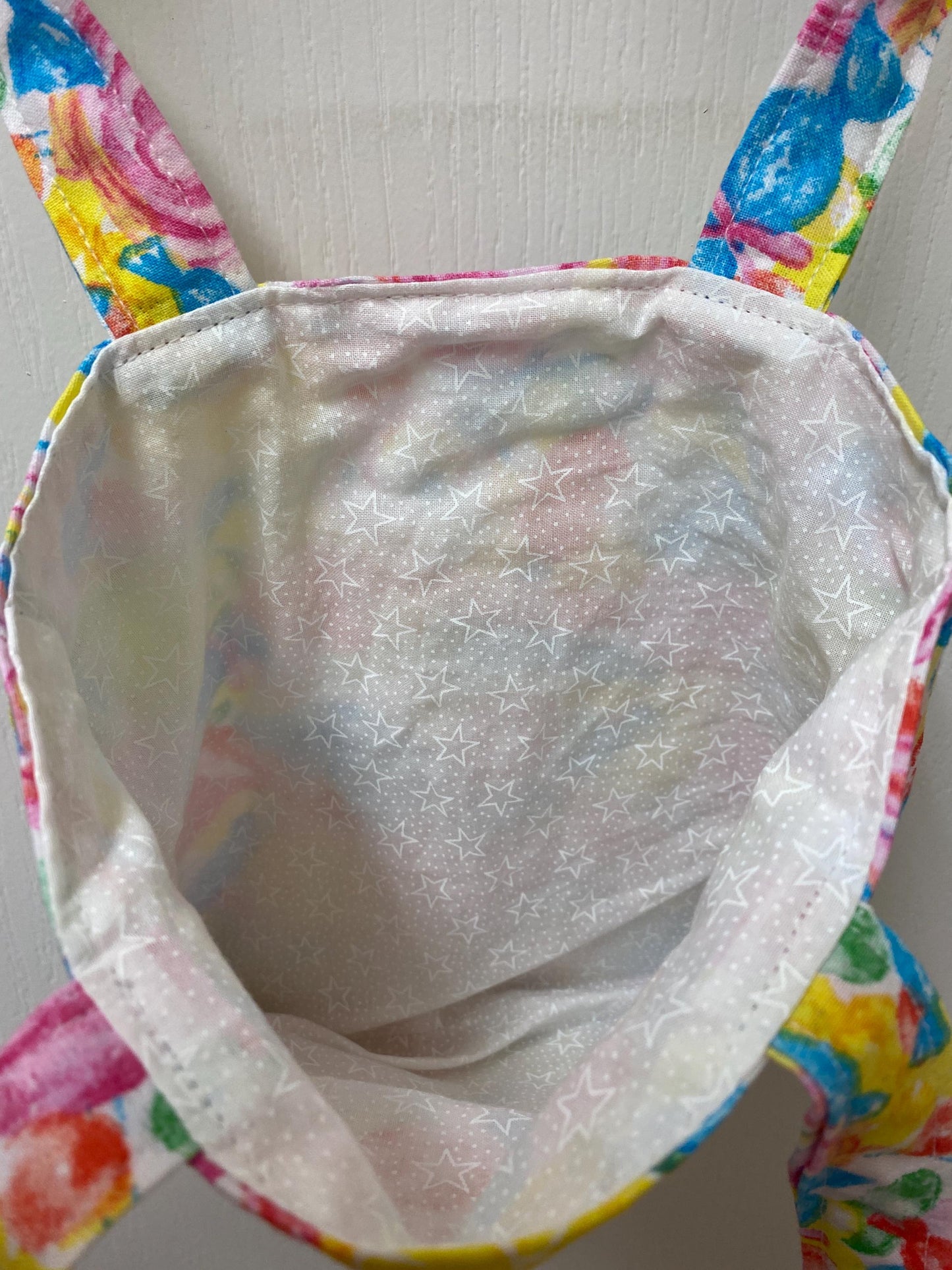 Handmade Lined Child Colorful Candy Reversible Tote Bag Stars Lining