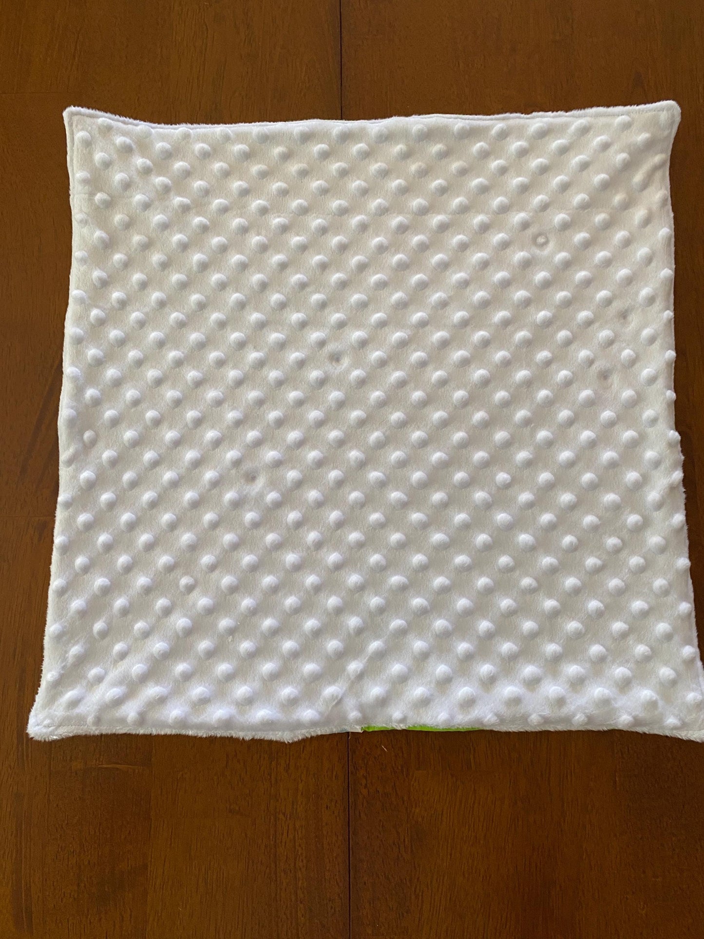 Handmade Baby Doll Quilted Blanket with Colorful Hearts and Minky Back
