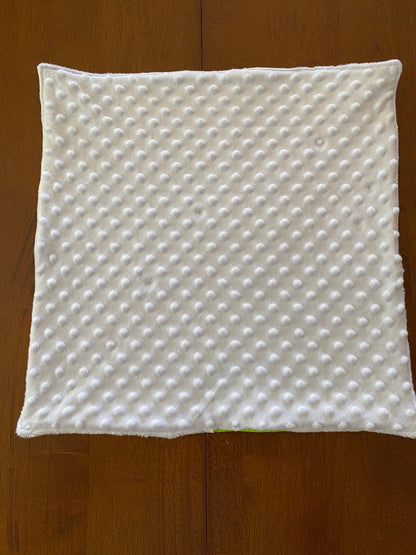 Handmade Baby Doll Quilted Blanket with Colorful Hearts and Minky Back