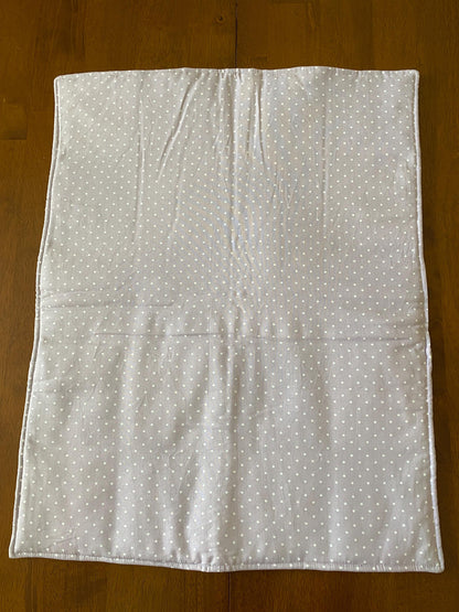 Handmade Baby Doll Quilted Blanket with Colorful Blocks and Flowers