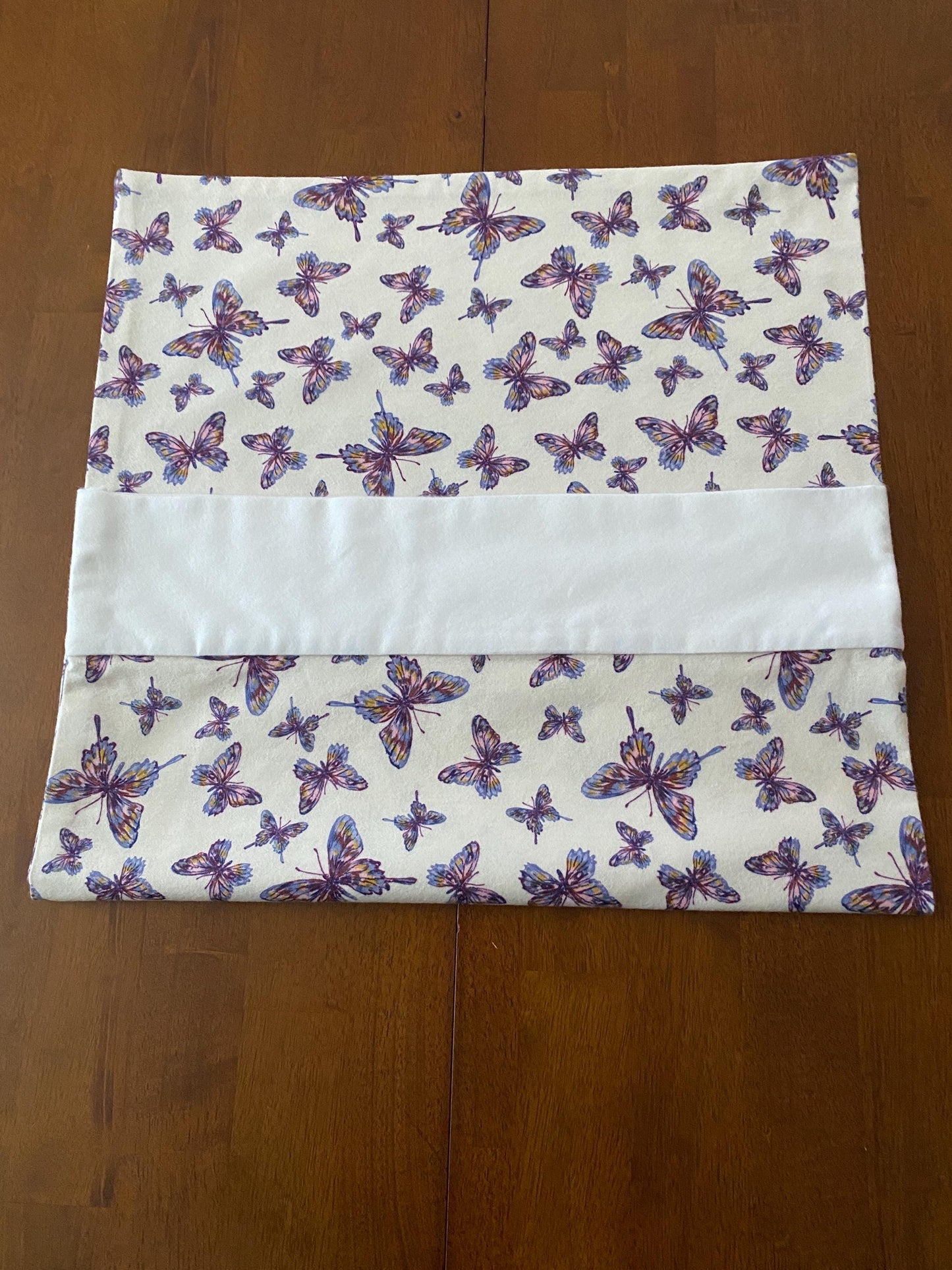 Handmade Standard/Queen Size Flannel Pillowcase Butterflies