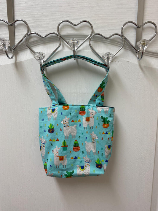 Handmade Lined Child Llama Reversible Tote Bag