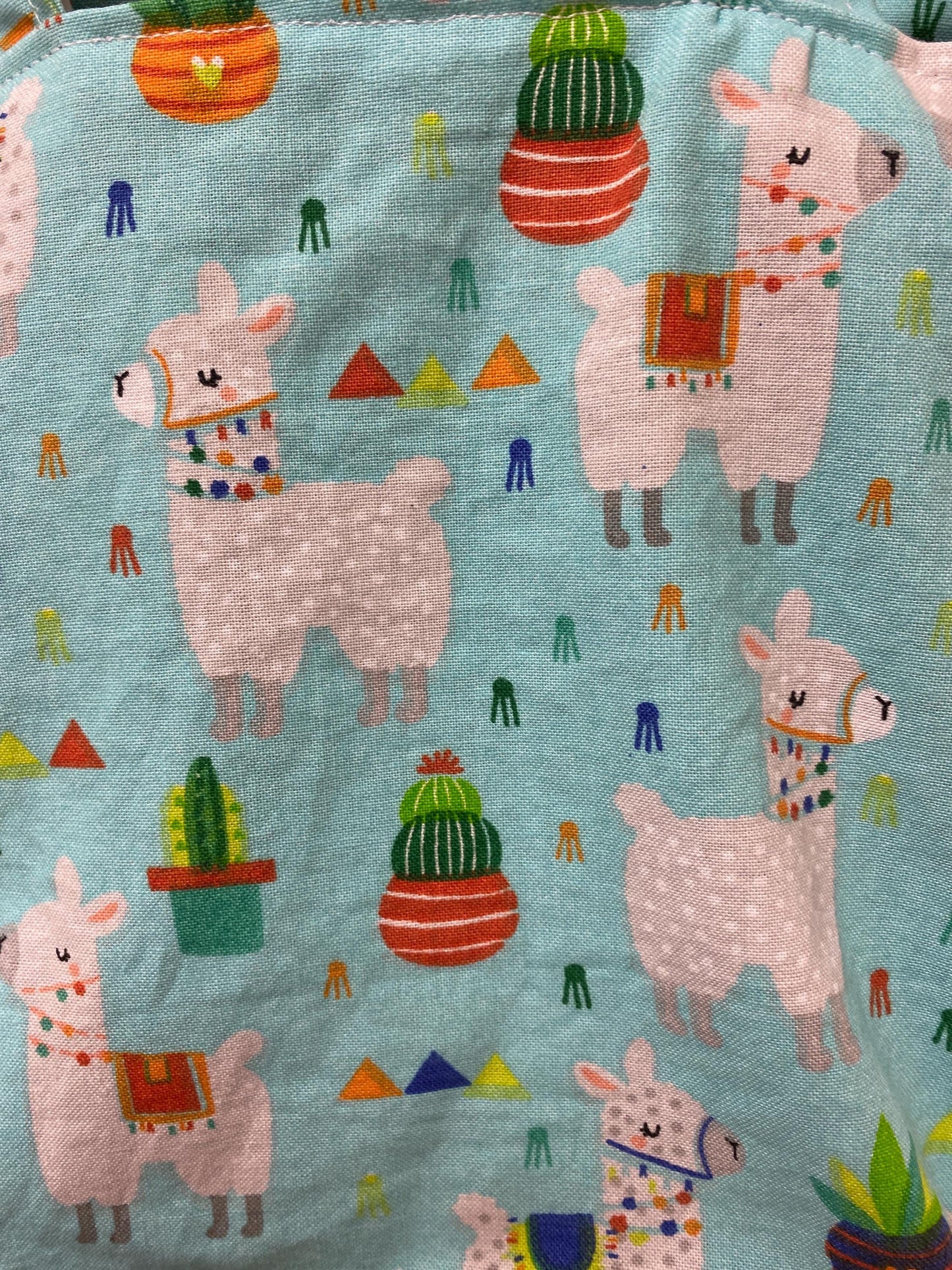Handmade Lined Child Llama Reversible Tote Bag