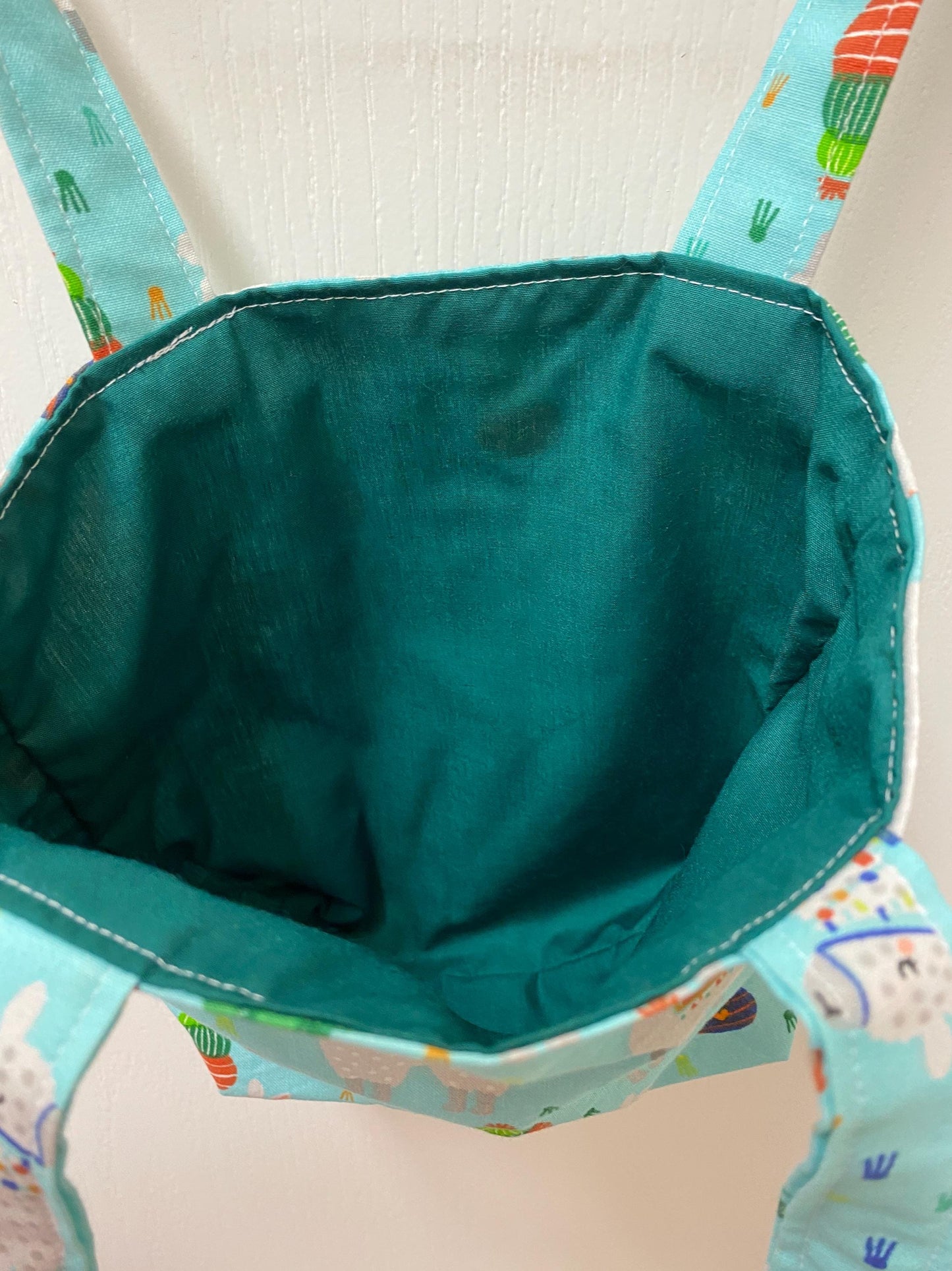 Handmade Lined Child Llama Reversible Tote Bag
