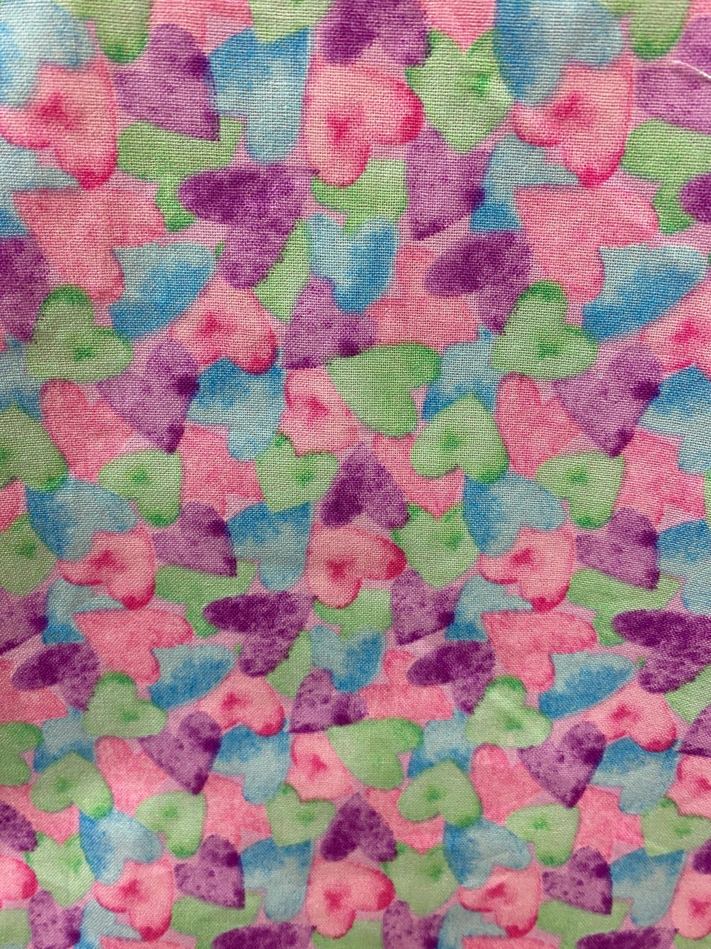Handmade Lined Child Colorful Hearts Reversible Tote Bag