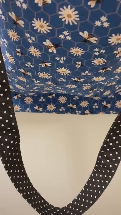 Handmade Reversible Large Tote Bag with Daisy Print